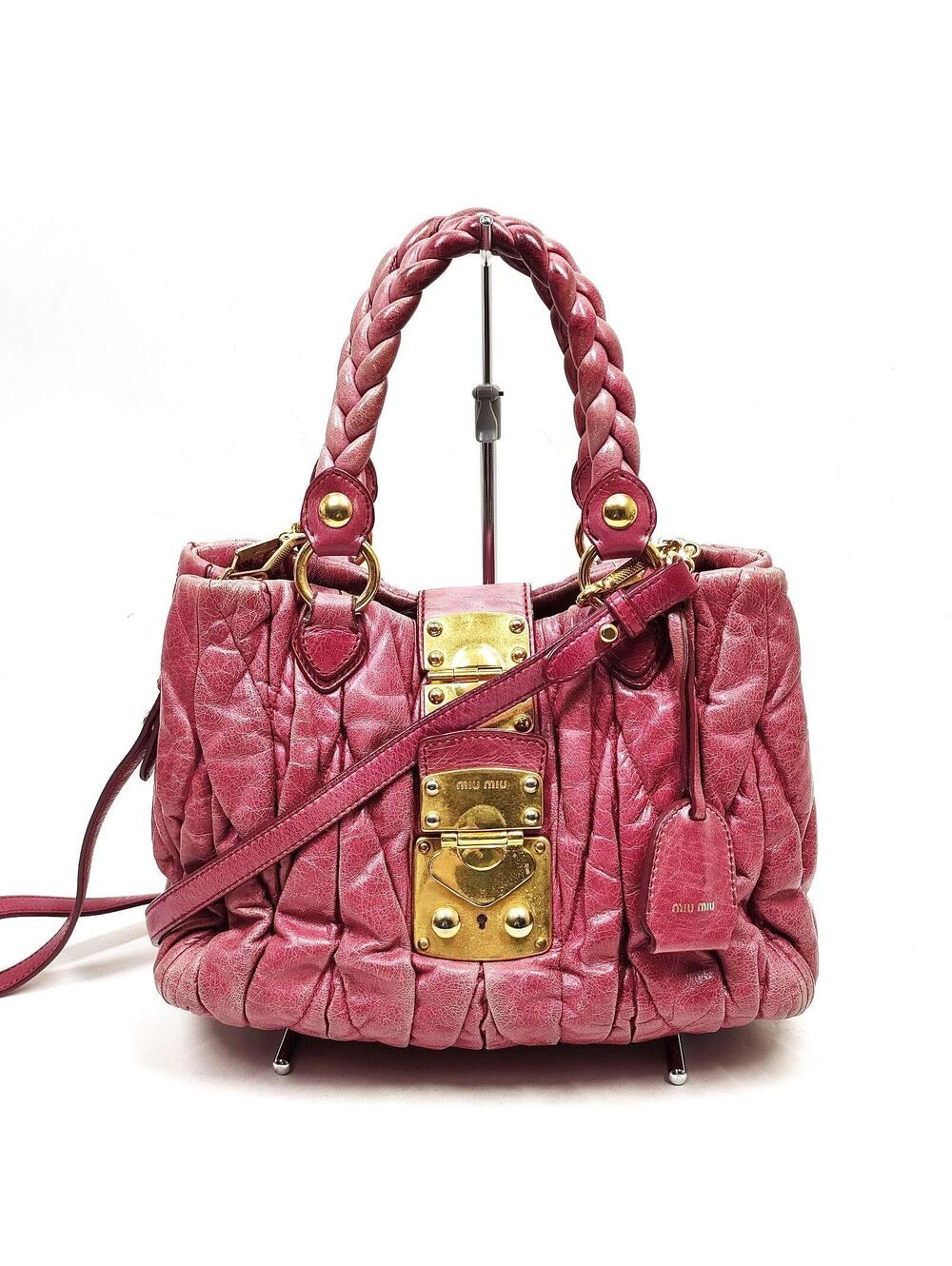 Miu Miu Hand Bag Pink Leather 2345744